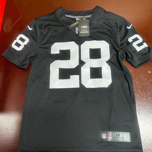Nike Mens Black Standard Dri-Fit Josh Jacobs #28 Las Vegas Raiders Jersey Size L